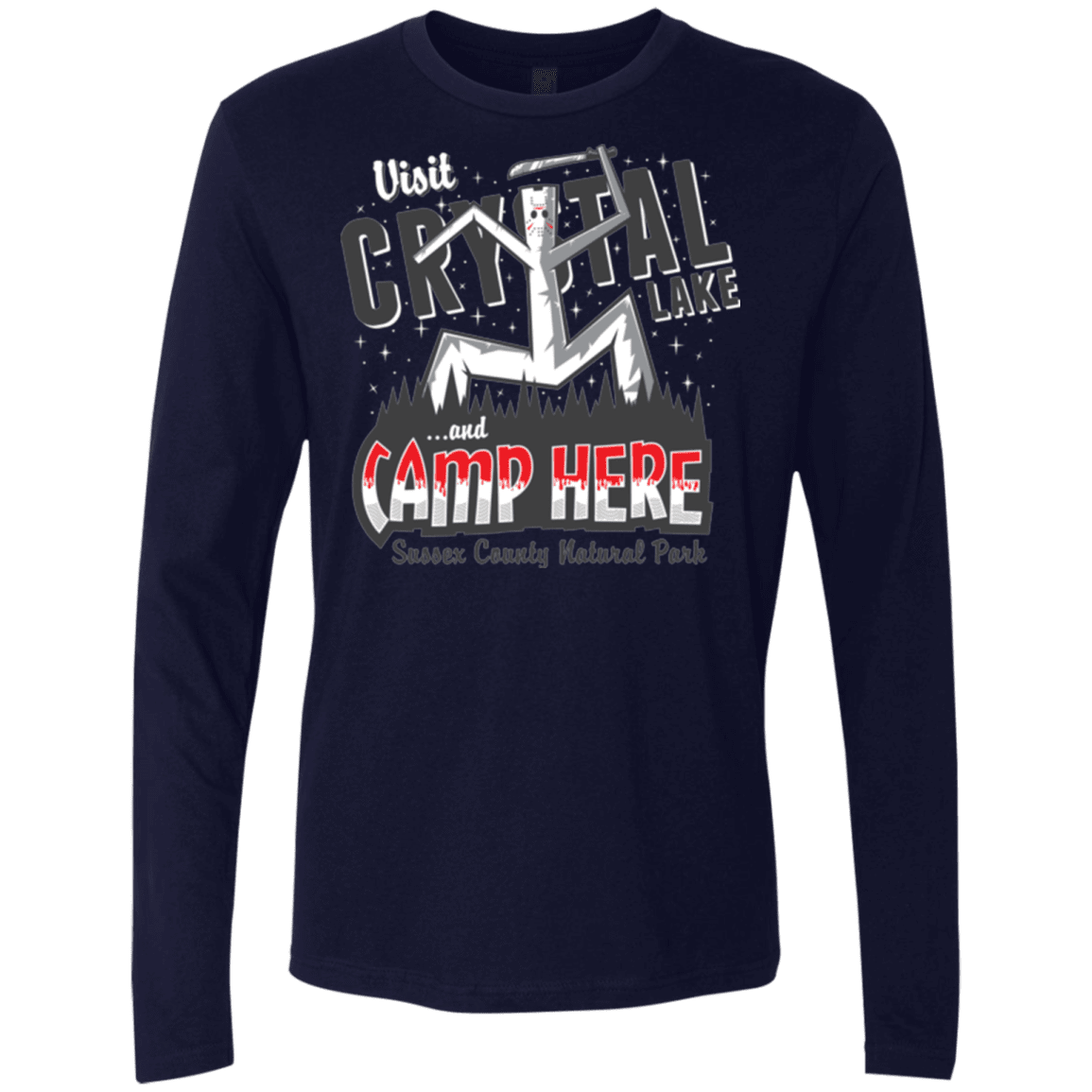 T-Shirts Midnight Navy / Small CAMP HERE Men's Premium Long Sleeve
