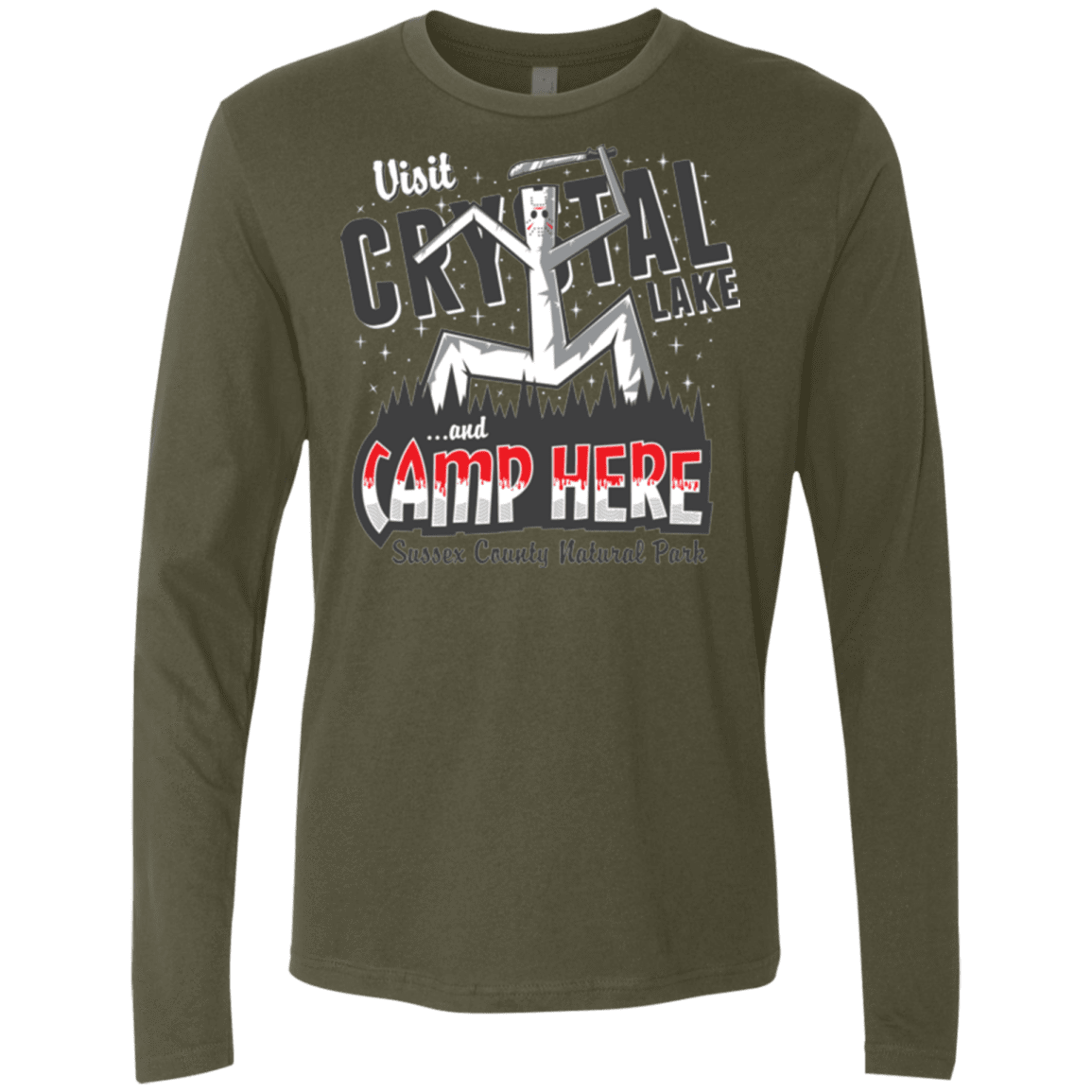 T-Shirts Military Green / Small CAMP HERE Men's Premium Long Sleeve