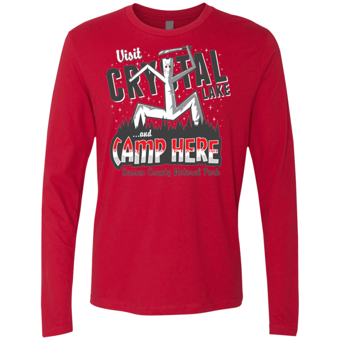 T-Shirts Red / Small CAMP HERE Men's Premium Long Sleeve
