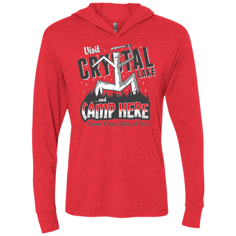 T-Shirts Vintage Red / X-Small CAMP HERE Triblend Long Sleeve Hoodie Tee