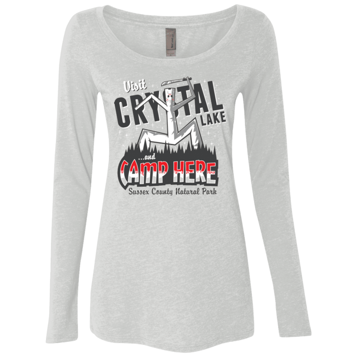 T-Shirts Heather White / Small CAMP HERE Women's Triblend Long Sleeve Shirt