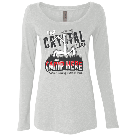 T-Shirts Heather White / Small CAMP HERE Women's Triblend Long Sleeve Shirt