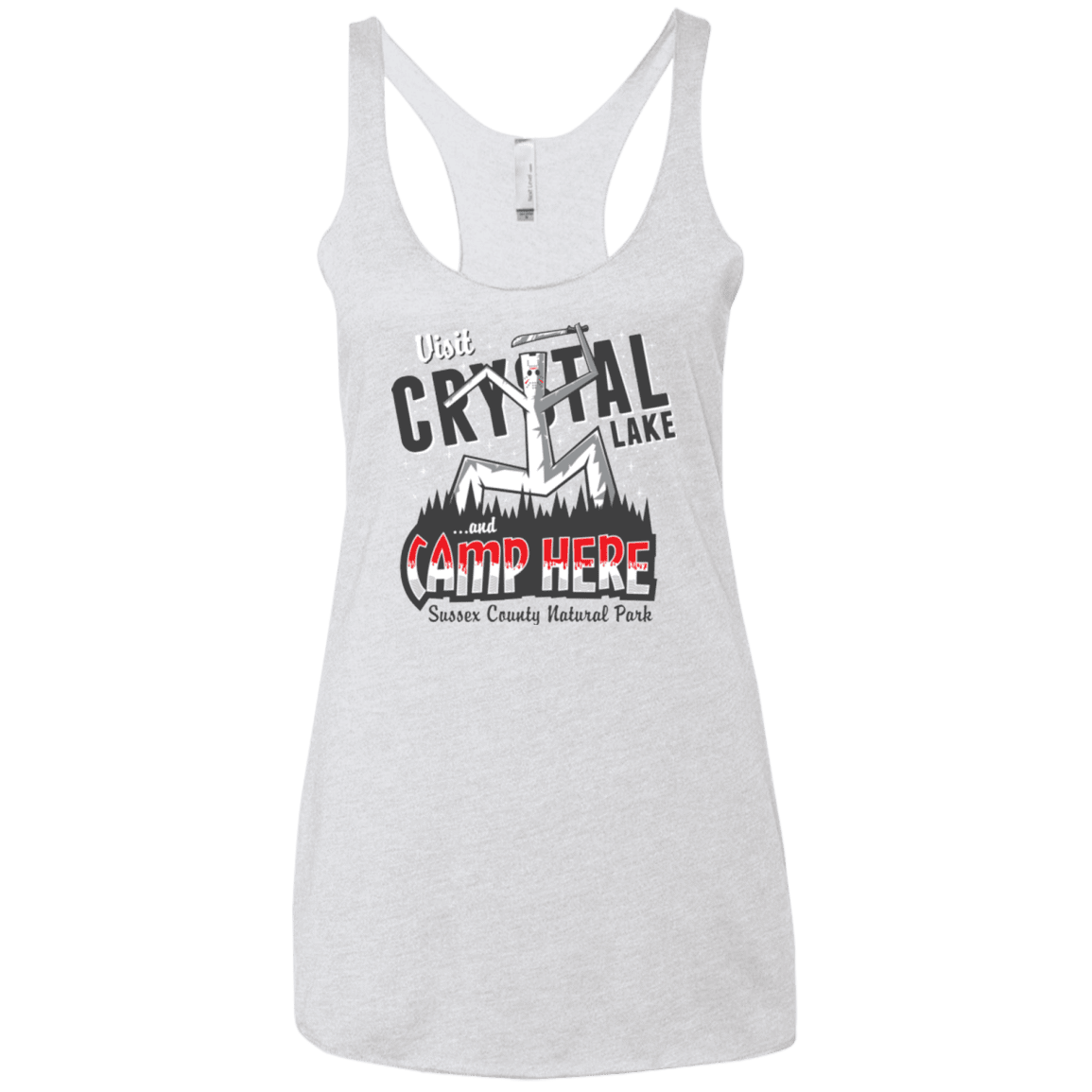 T-Shirts Heather White / X-Small CAMP HERE Women's Triblend Racerback Tank