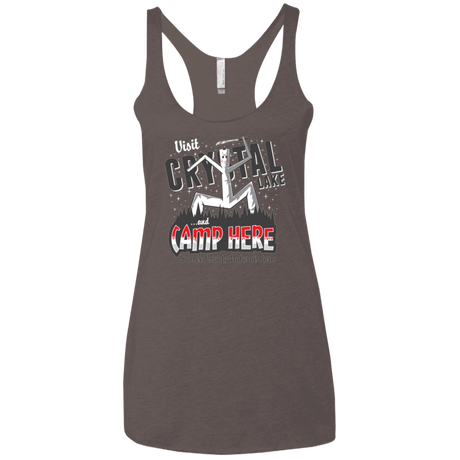 T-Shirts Macchiato / X-Small CAMP HERE Women's Triblend Racerback Tank