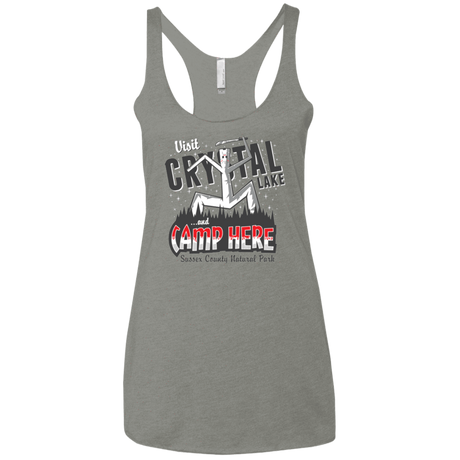 T-Shirts Venetian Grey / X-Small CAMP HERE Women's Triblend Racerback Tank