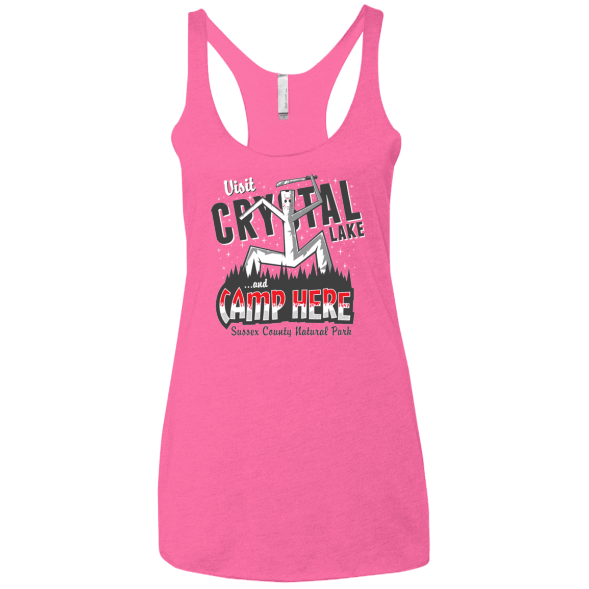 T-Shirts Vintage Pink / X-Small CAMP HERE Women's Triblend Racerback Tank