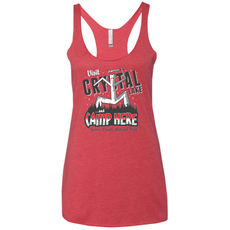 T-Shirts Vintage Red / X-Small CAMP HERE Women's Triblend Racerback Tank
