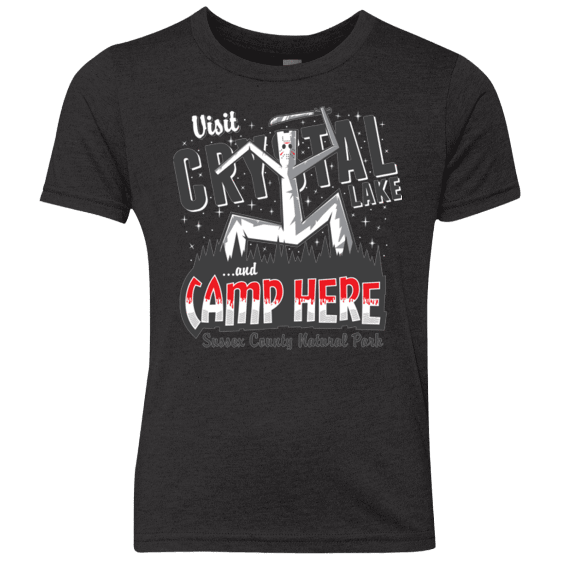 T-Shirts Vintage Black / YXS CAMP HERE Youth Triblend T-Shirt