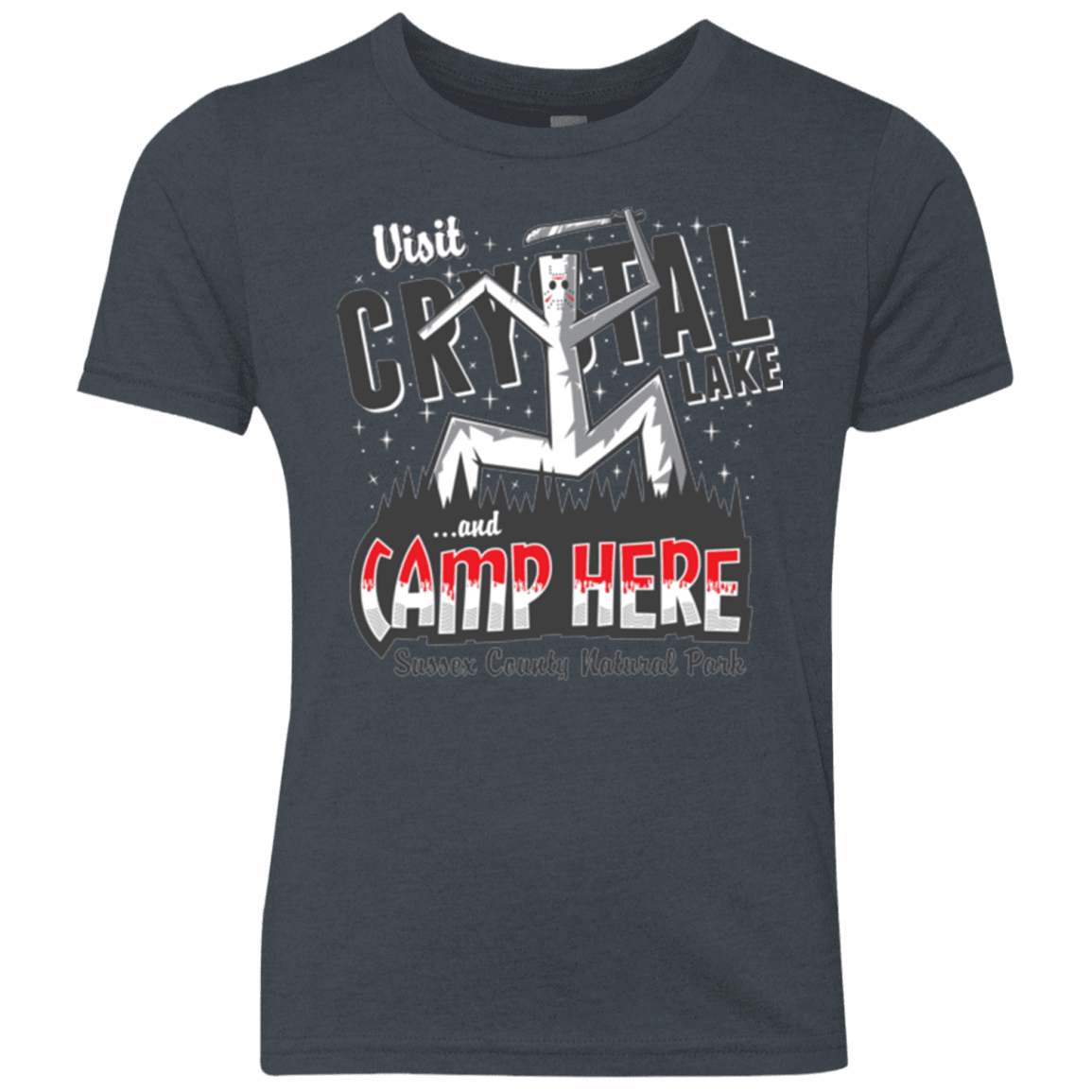 T-Shirts Vintage Navy / YXS CAMP HERE Youth Triblend T-Shirt