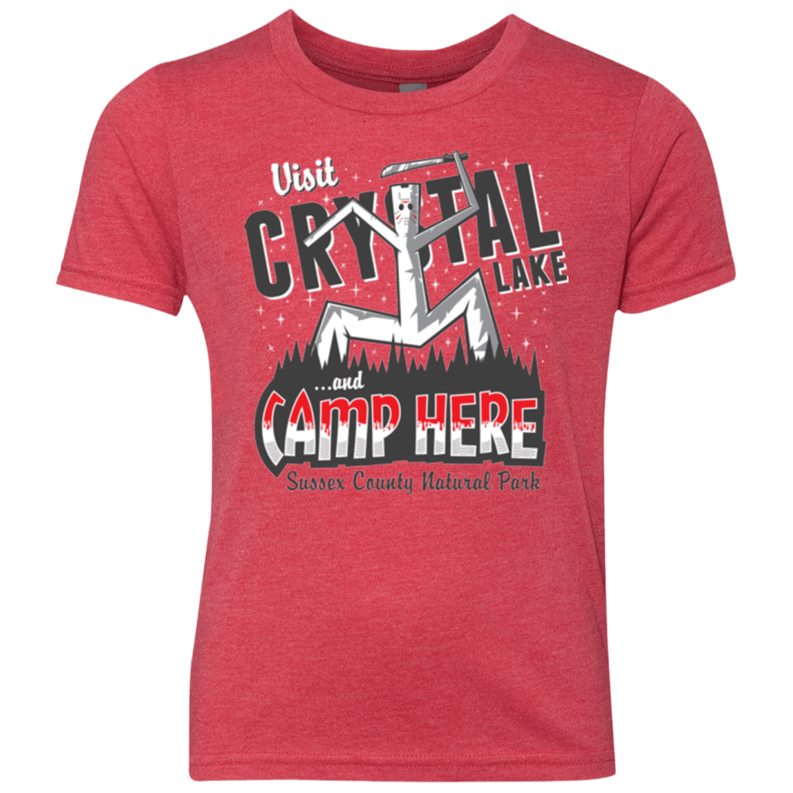 T-Shirts Vintage Red / YXS CAMP HERE Youth Triblend T-Shirt