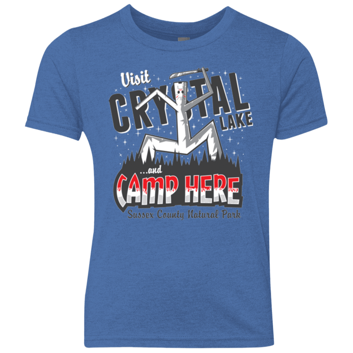 T-Shirts Vintage Royal / YXS CAMP HERE Youth Triblend T-Shirt