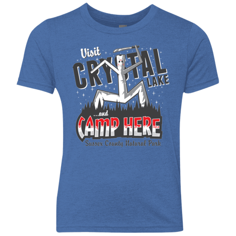 T-Shirts Vintage Royal / YXS CAMP HERE Youth Triblend T-Shirt