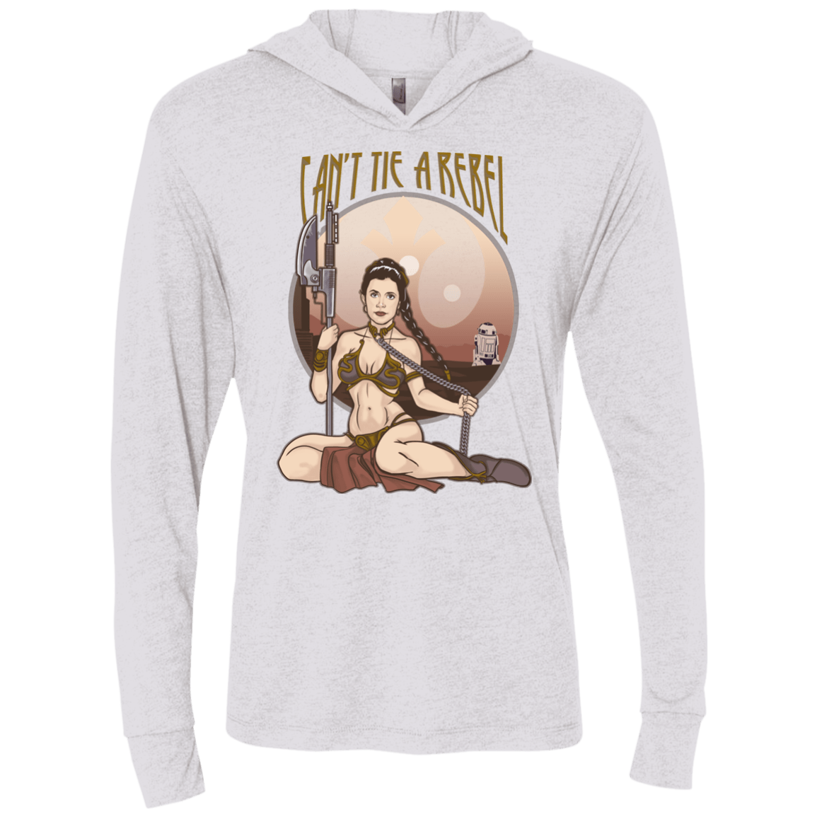 T-Shirts Heather White / X-Small Can't Tie a Rebel Triblend Long Sleeve Hoodie Tee