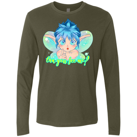 T-Shirts Military Green / Small Can you see me Men's Premium Long Sleeve