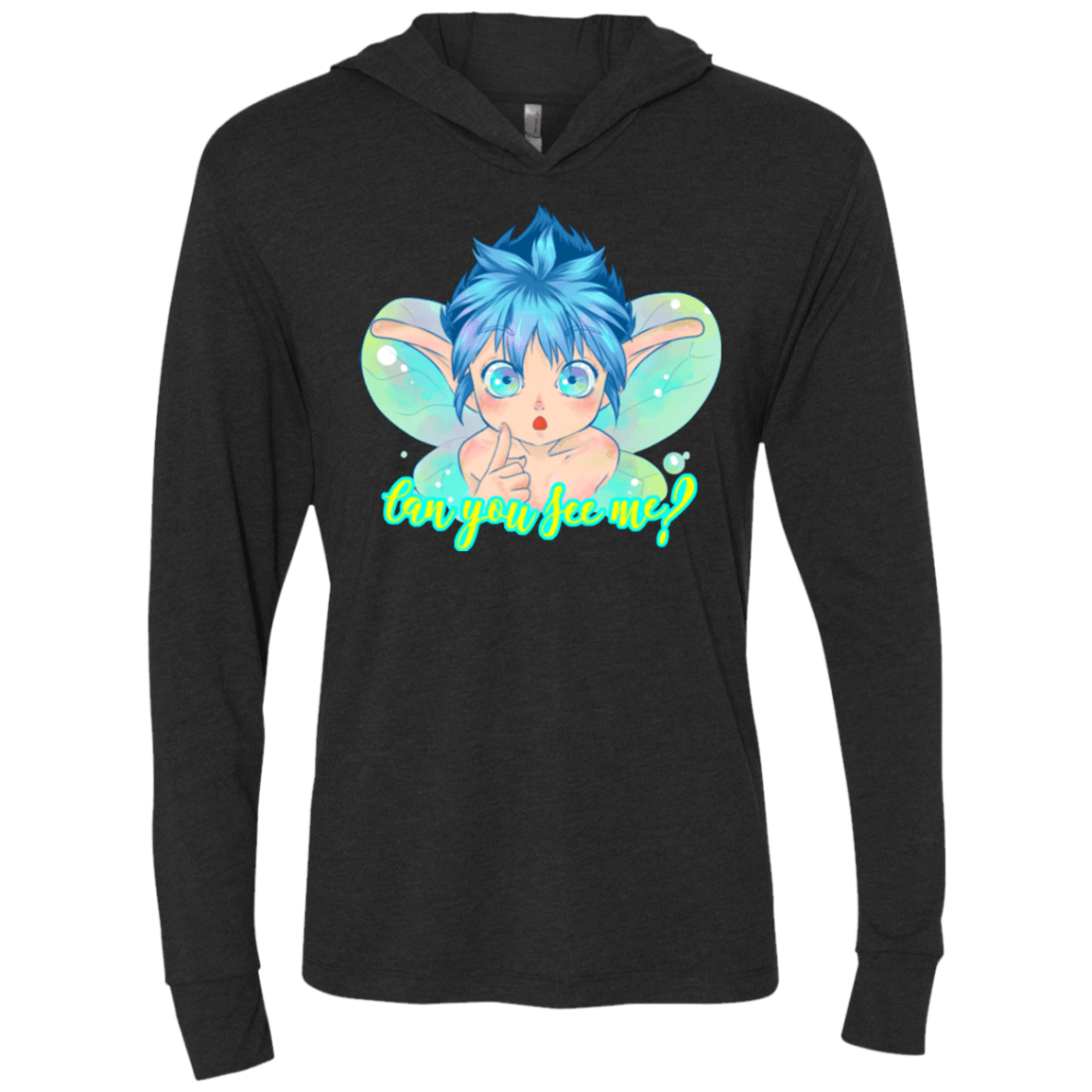 T-Shirts Vintage Black / X-Small Can you see me Triblend Long Sleeve Hoodie Tee