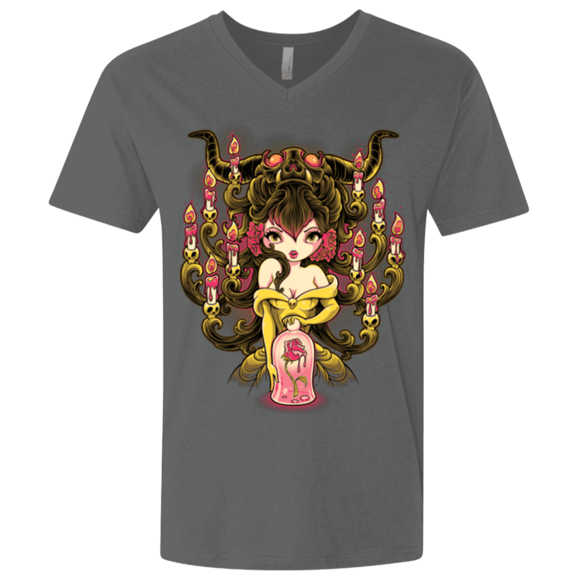 T-Shirts Heavy Metal / X-Small Candelabra Men's Premium V-Neck