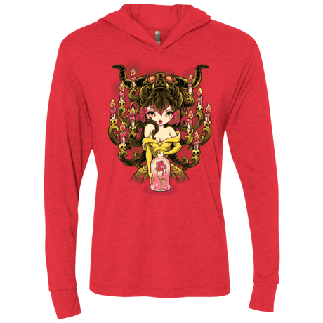 T-Shirts Vintage Red / X-Small Candelabra Triblend Long Sleeve Hoodie Tee