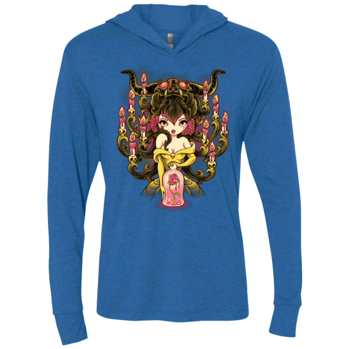 T-Shirts Vintage Royal / X-Small Candelabra Triblend Long Sleeve Hoodie Tee