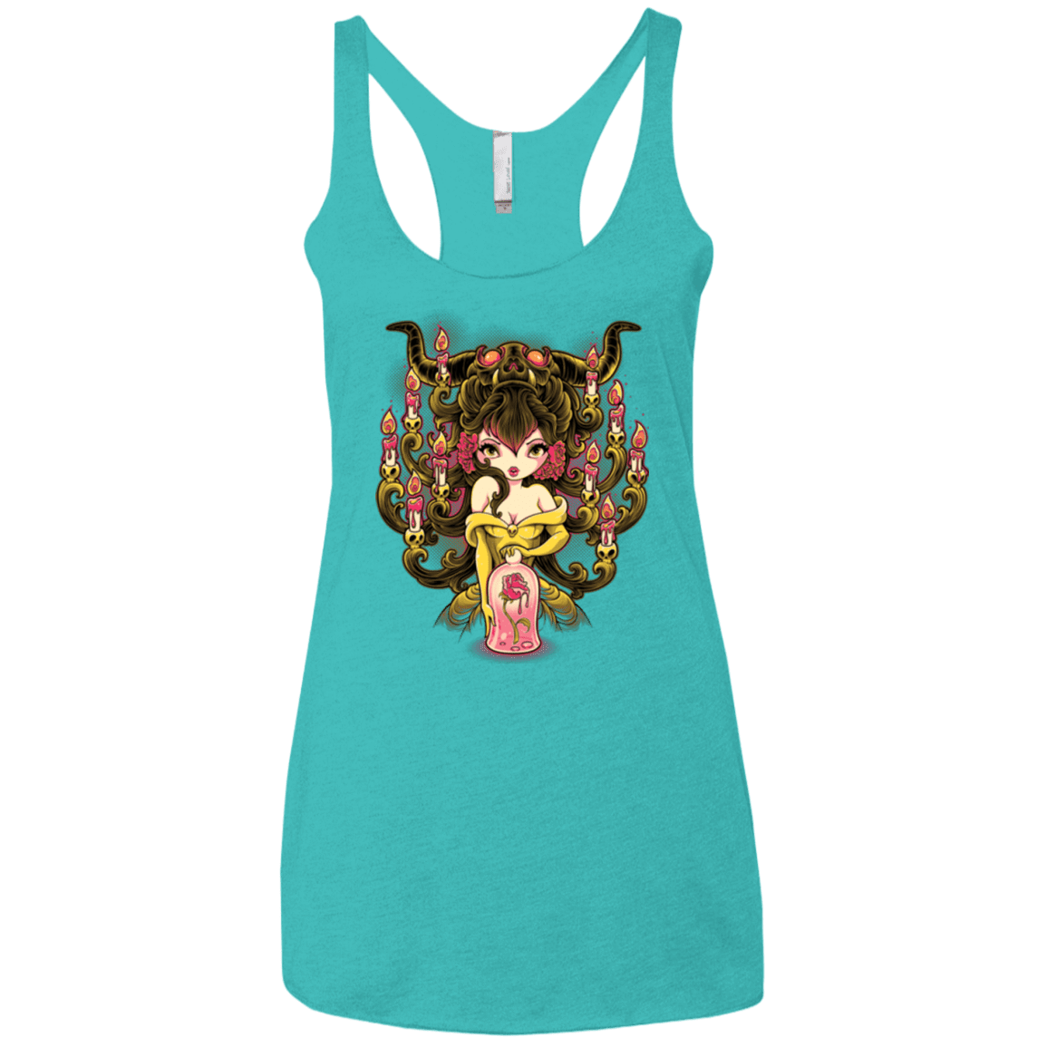 T-Shirts Tahiti Blue / X-Small Candelabra Women's Triblend Racerback Tank