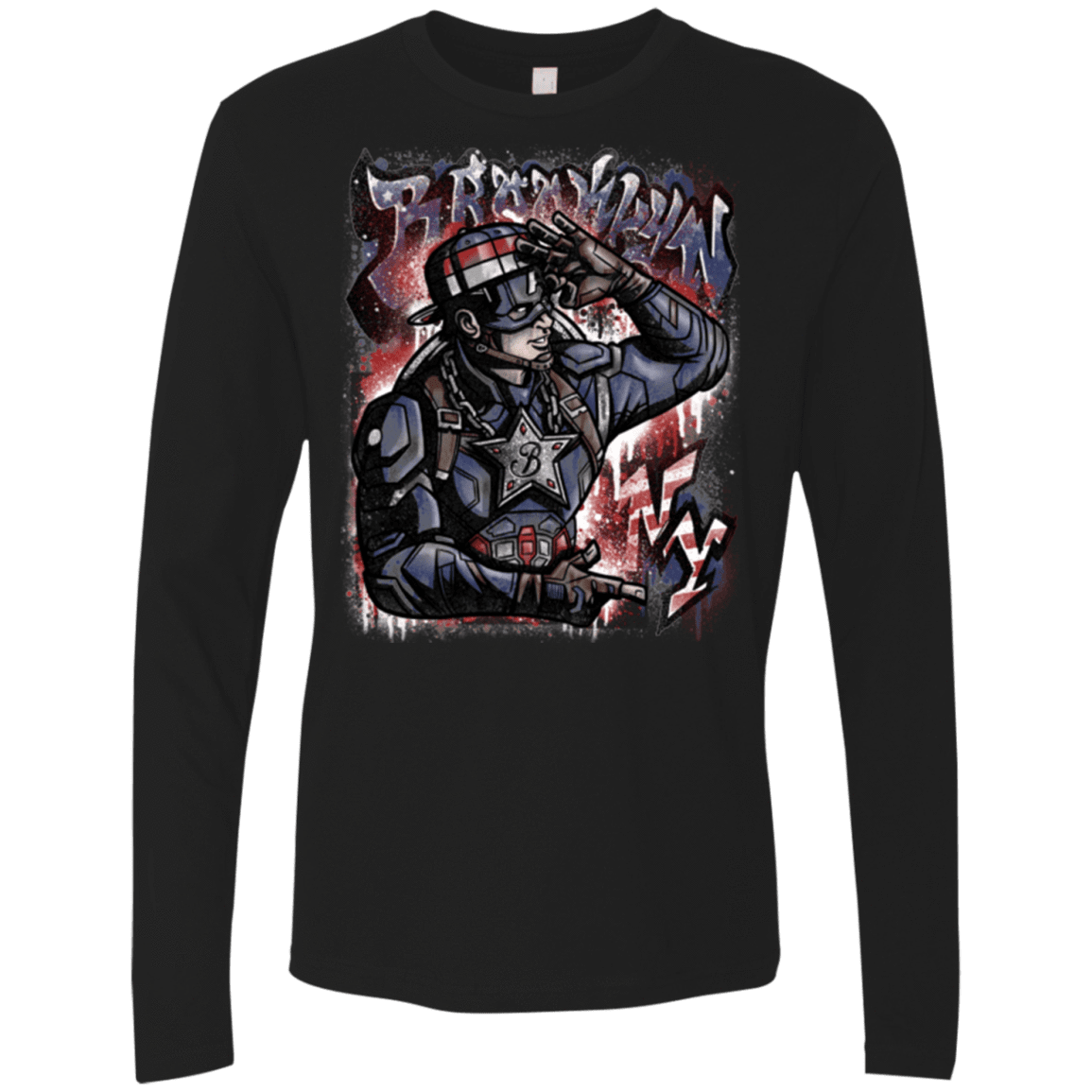T-Shirts Black / Small Cap Brooklyn Men's Premium Long Sleeve