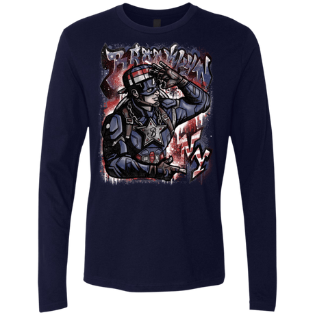 T-Shirts Midnight Navy / Small Cap Brooklyn Men's Premium Long Sleeve