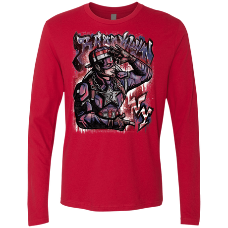 T-Shirts Red / Small Cap Brooklyn Men's Premium Long Sleeve
