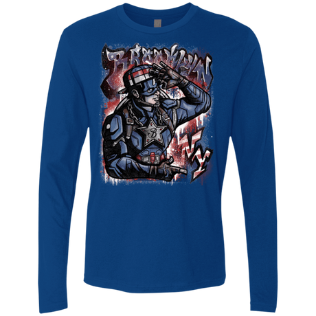 T-Shirts Royal / Small Cap Brooklyn Men's Premium Long Sleeve