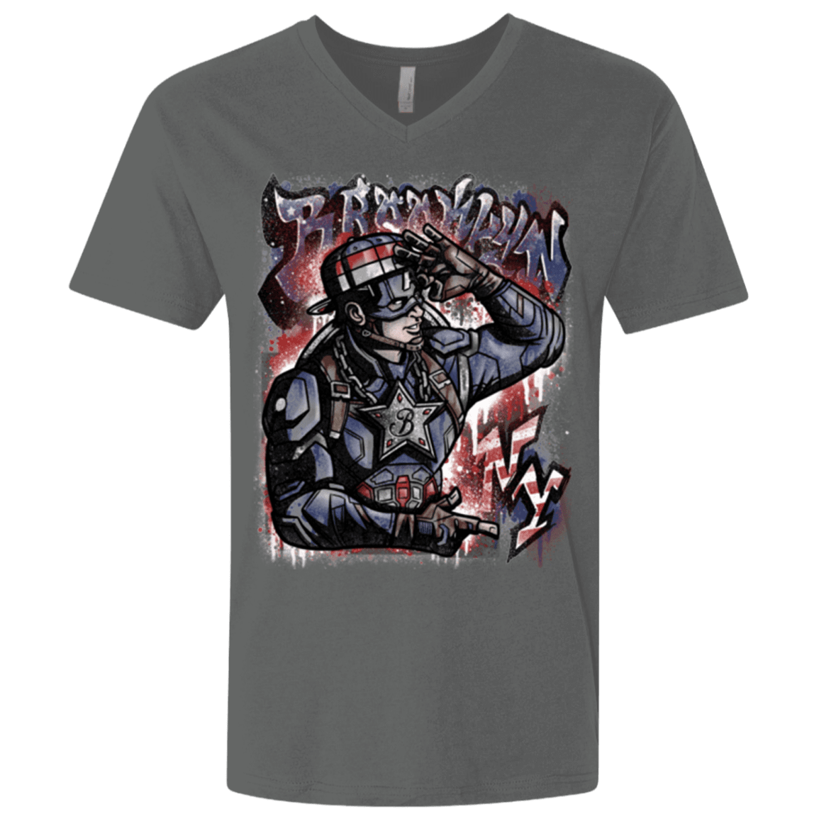 T-Shirts Heavy Metal / X-Small Cap Brooklyn Men's Premium V-Neck