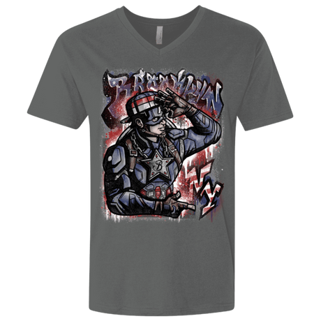 T-Shirts Heavy Metal / X-Small Cap Brooklyn Men's Premium V-Neck