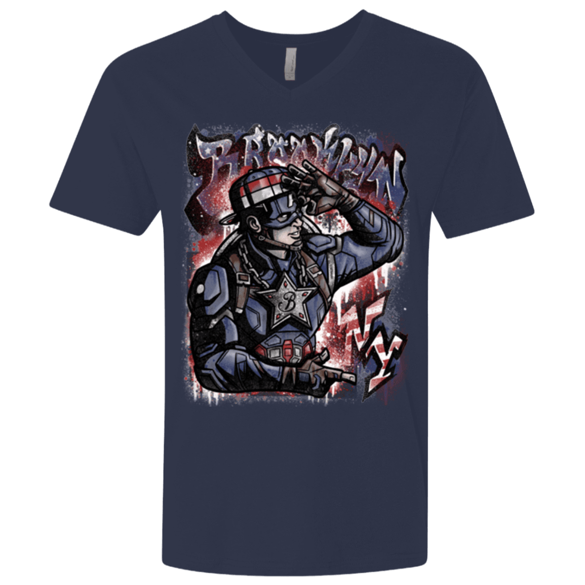 T-Shirts Midnight Navy / X-Small Cap Brooklyn Men's Premium V-Neck