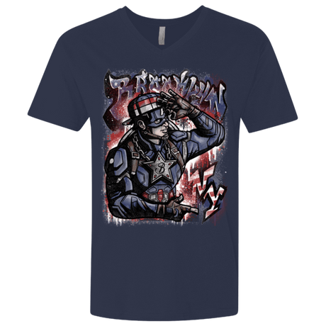 T-Shirts Midnight Navy / X-Small Cap Brooklyn Men's Premium V-Neck