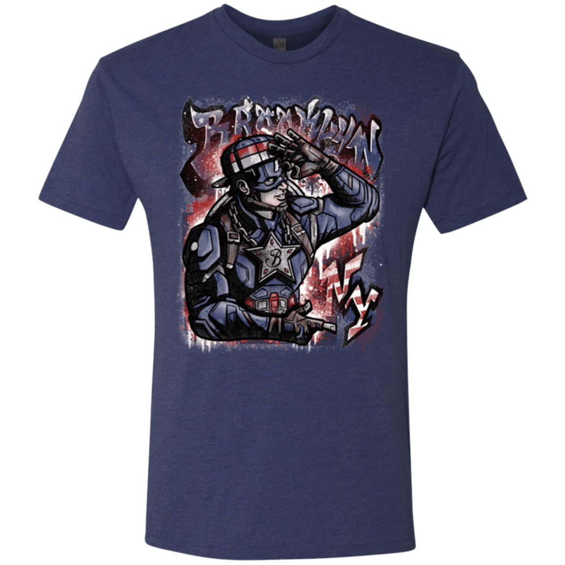 T-Shirts Vintage Navy / Small Cap Brooklyn Men's Triblend T-Shirt