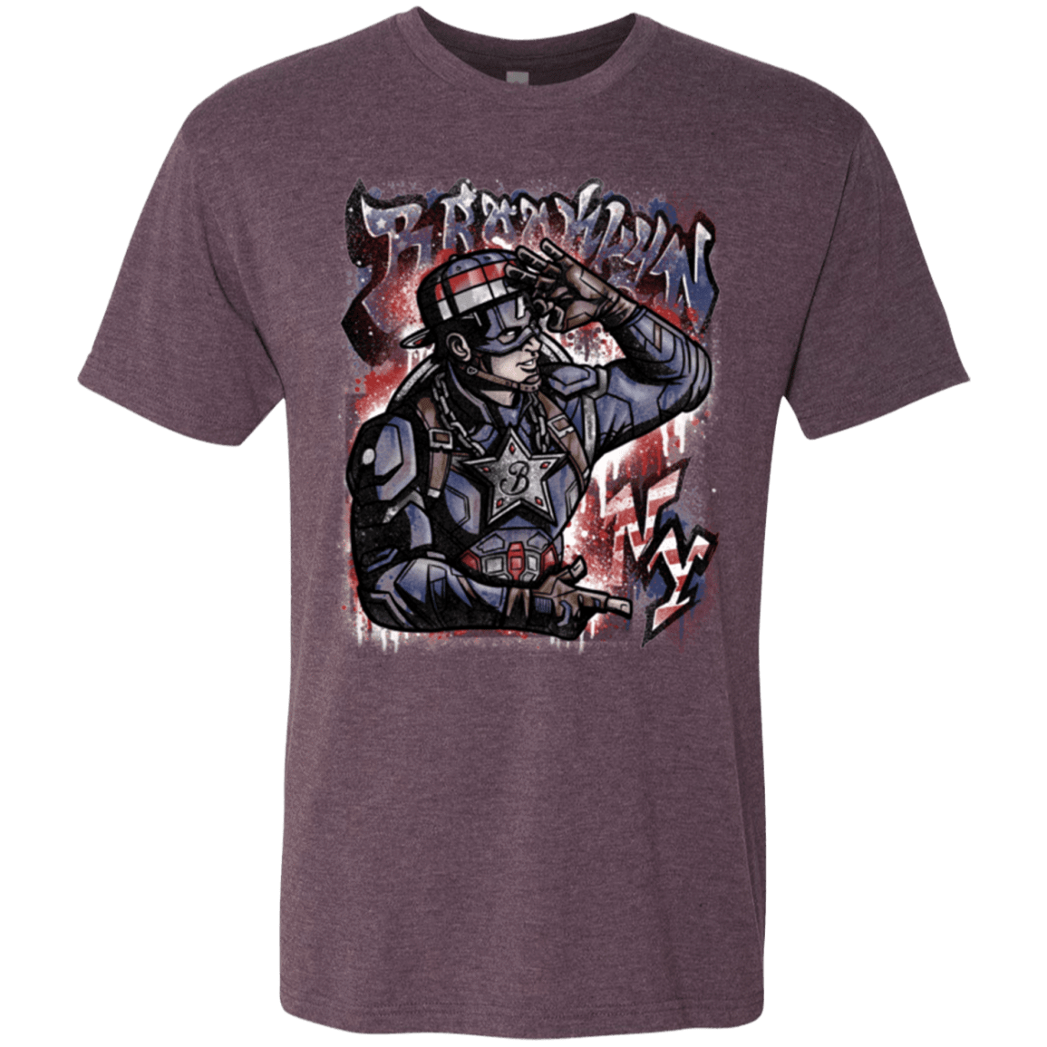 T-Shirts Vintage Purple / Small Cap Brooklyn Men's Triblend T-Shirt