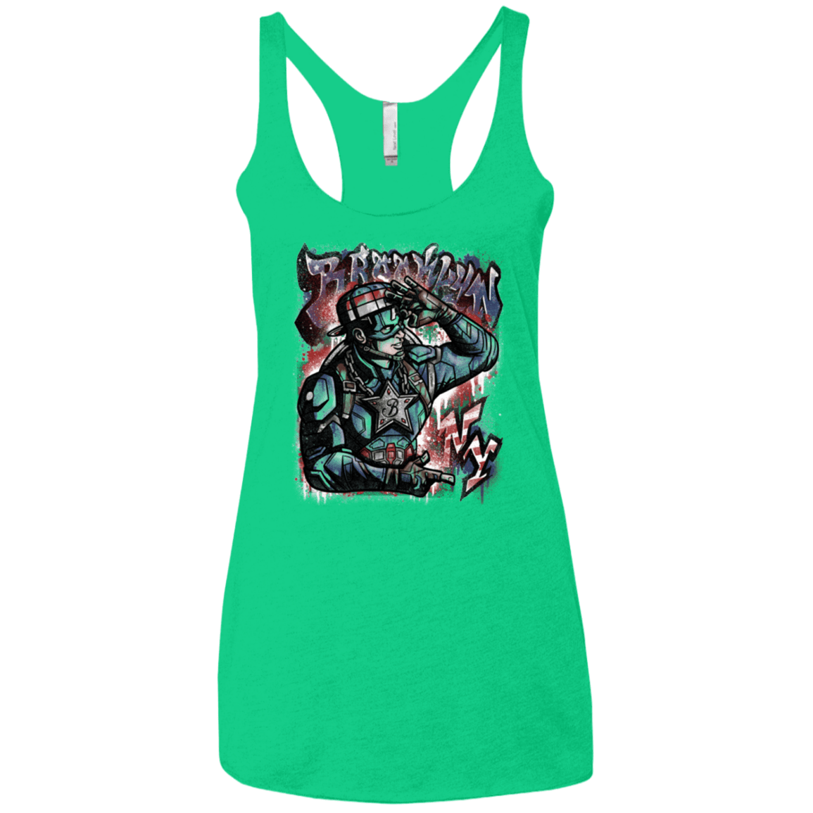 T-Shirts Envy / X-Small Cap Brooklyn Women's Triblend Racerback Tank