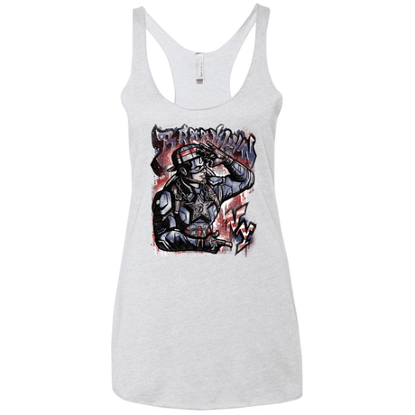 T-Shirts Heather White / X-Small Cap Brooklyn Women's Triblend Racerback Tank