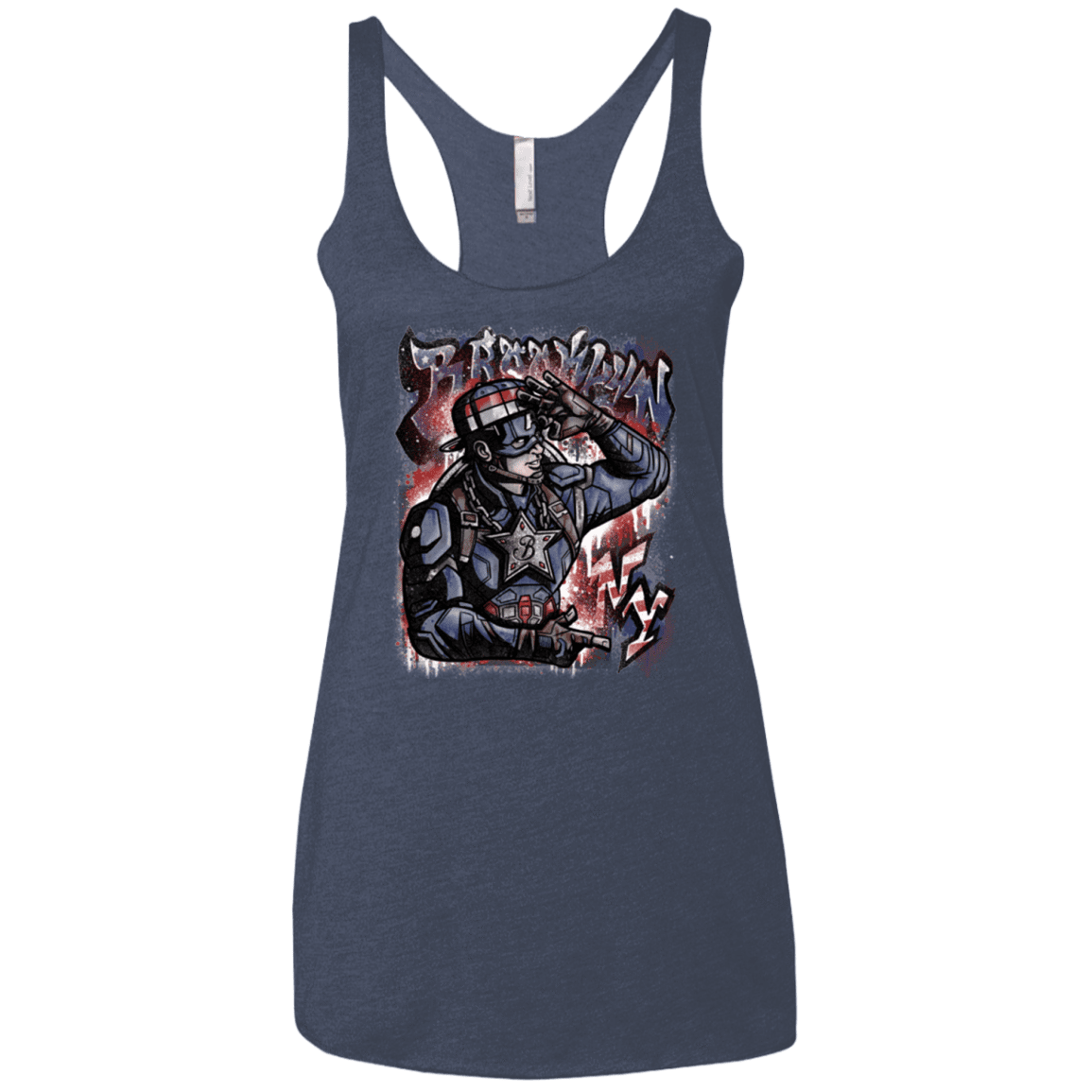 T-Shirts Vintage Navy / X-Small Cap Brooklyn Women's Triblend Racerback Tank