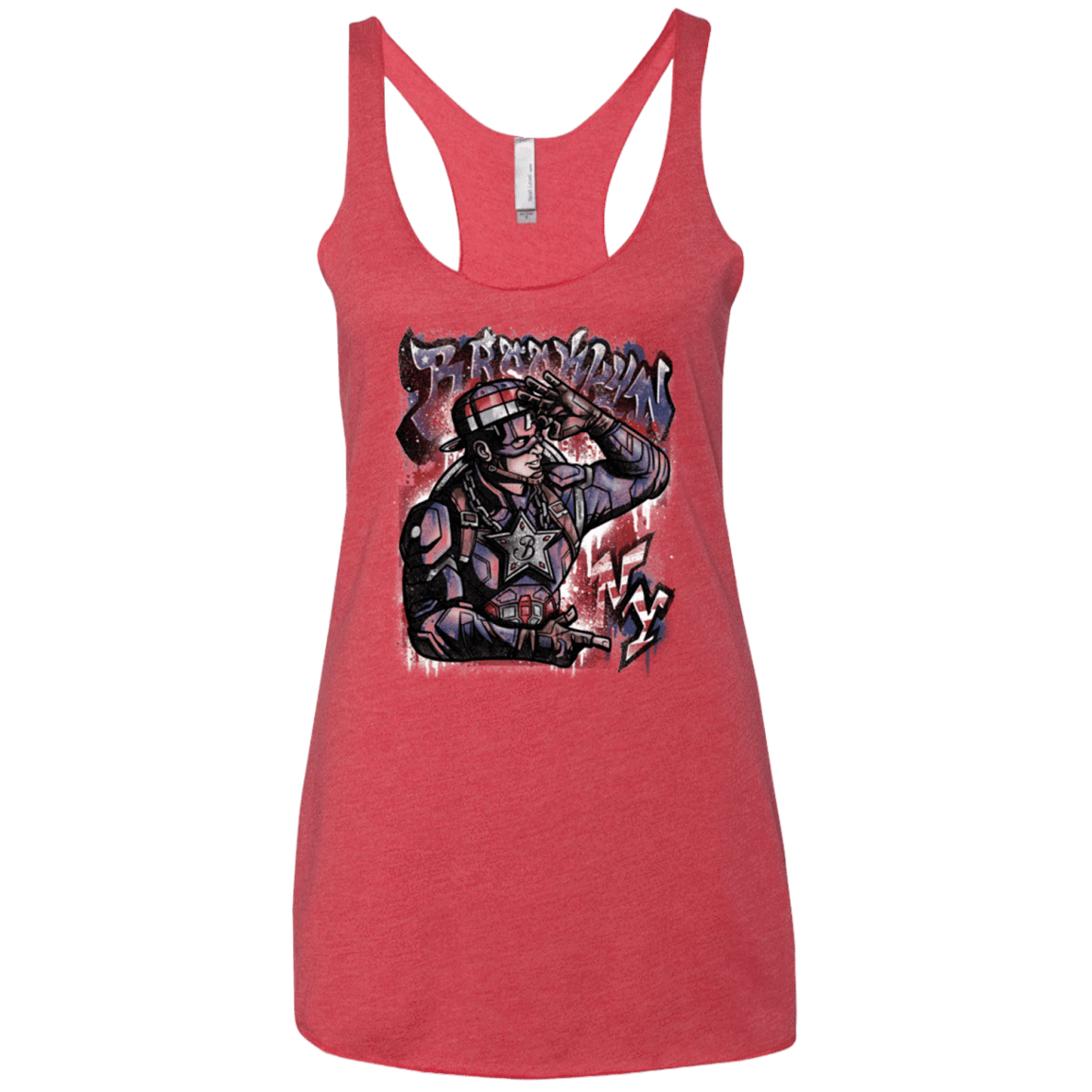 T-Shirts Vintage Red / X-Small Cap Brooklyn Women's Triblend Racerback Tank