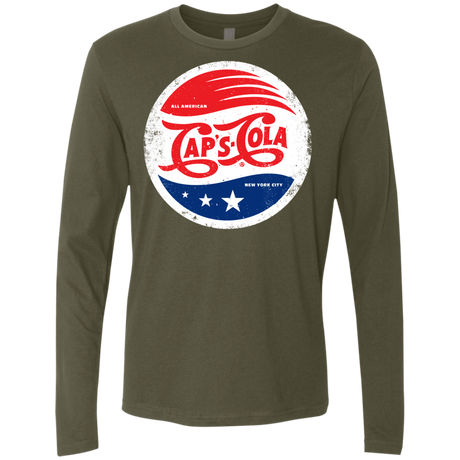 T-Shirts Military Green / Small Caps Cola Men's Premium Long Sleeve
