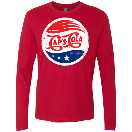 T-Shirts Red / Small Caps Cola Men's Premium Long Sleeve