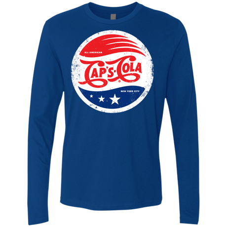 T-Shirts Royal / Small Caps Cola Men's Premium Long Sleeve