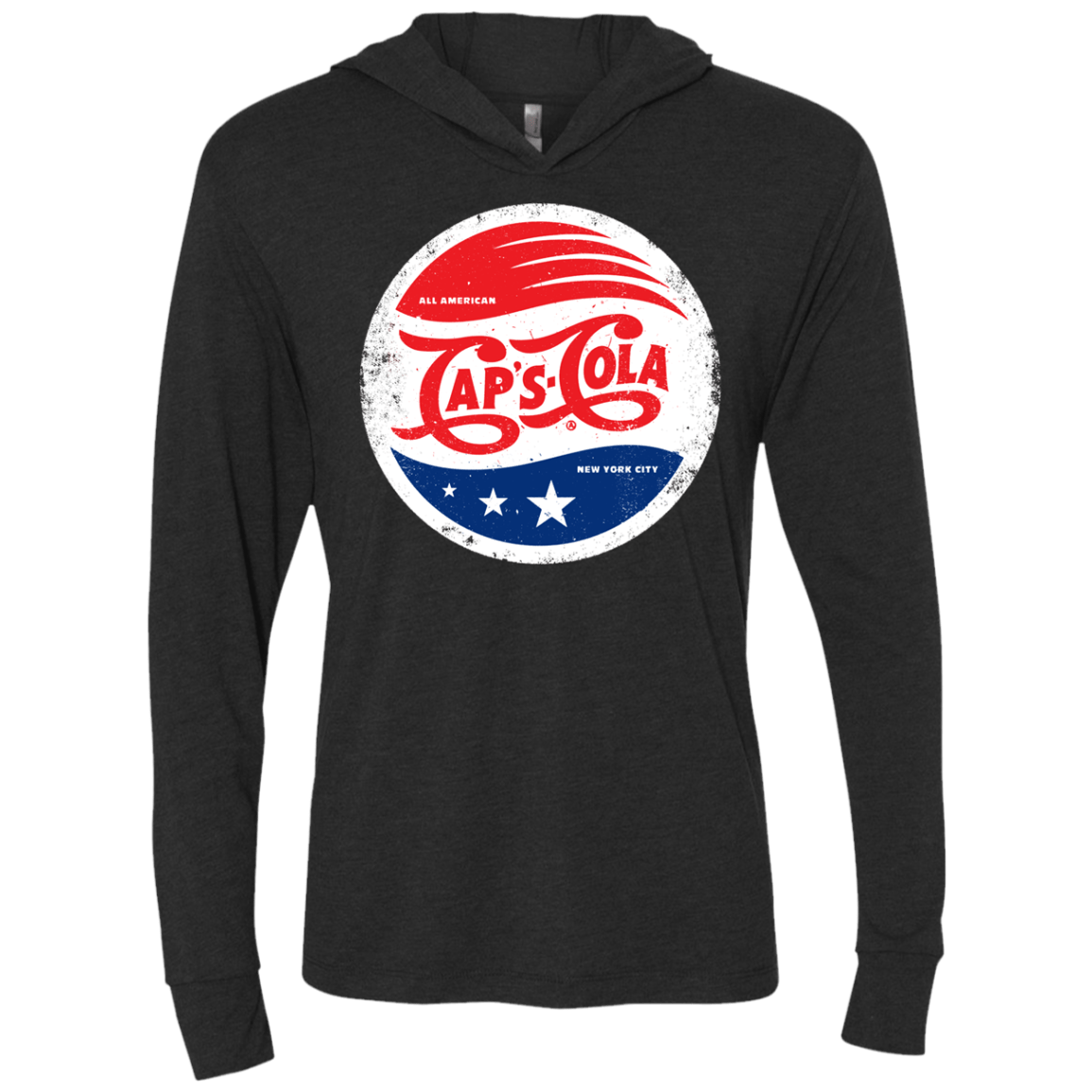 T-Shirts Vintage Black / X-Small Caps Cola Triblend Long Sleeve Hoodie Tee