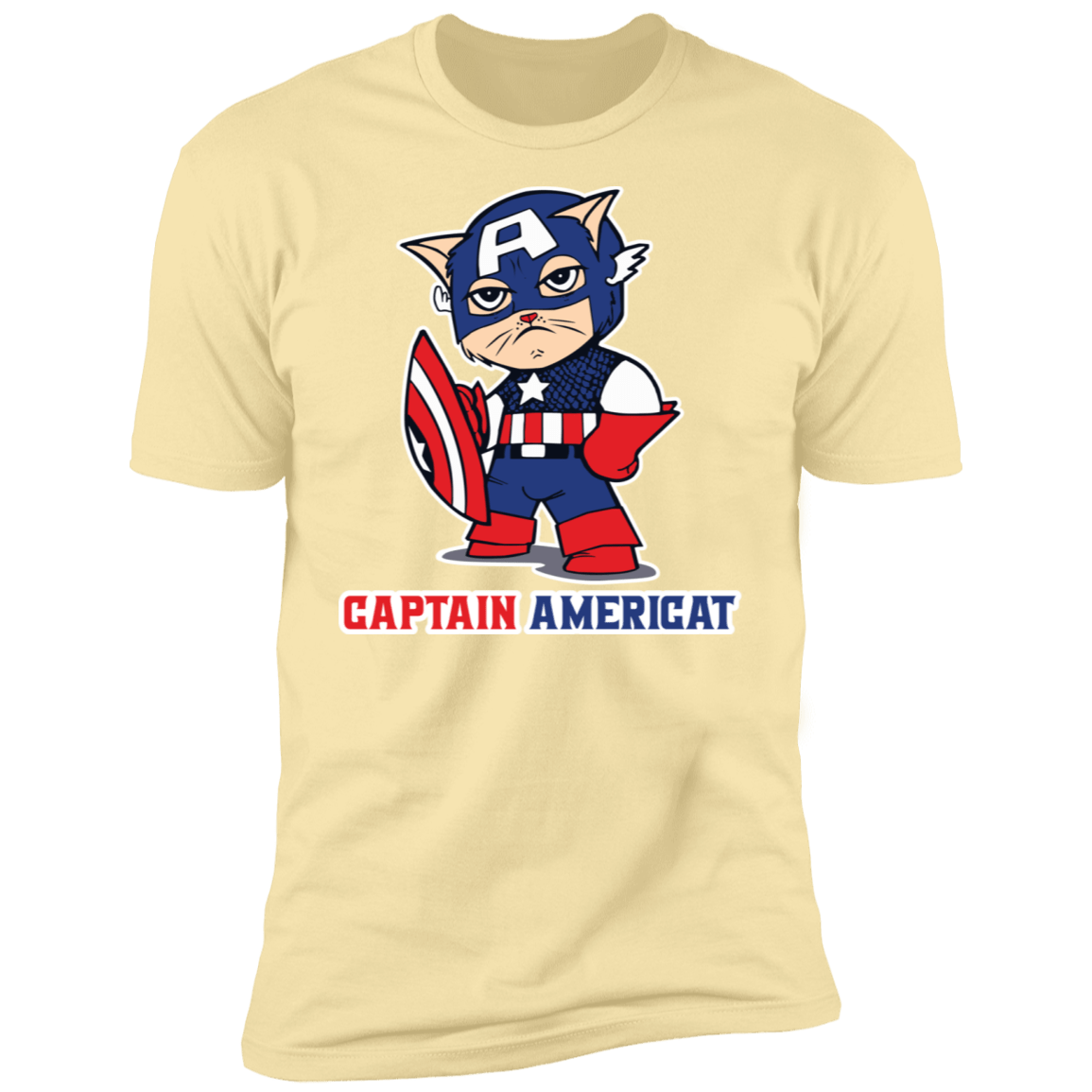 T-Shirts Banana Cream / S Captain AmeriCAT Men's Premium T-Shirt