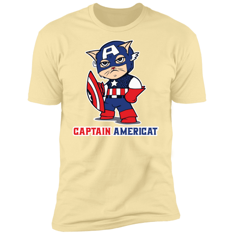 T-Shirts Banana Cream / S Captain AmeriCAT Men's Premium T-Shirt