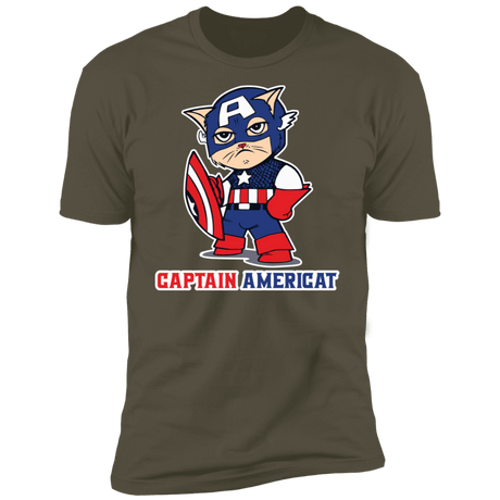 T-Shirts Military Green / S Captain AmeriCAT Men's Premium T-Shirt
