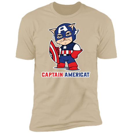 T-Shirts Sand / S Captain AmeriCAT Men's Premium T-Shirt