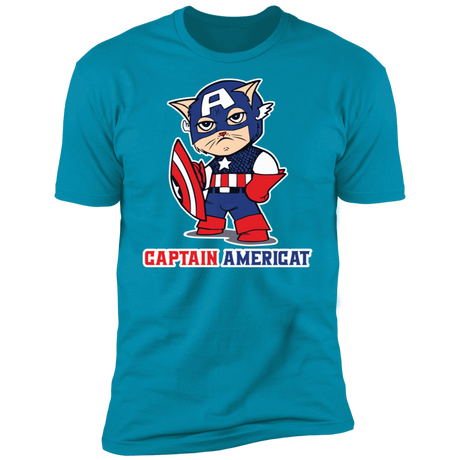 T-Shirts Turquoise / S Captain AmeriCAT Men's Premium T-Shirt