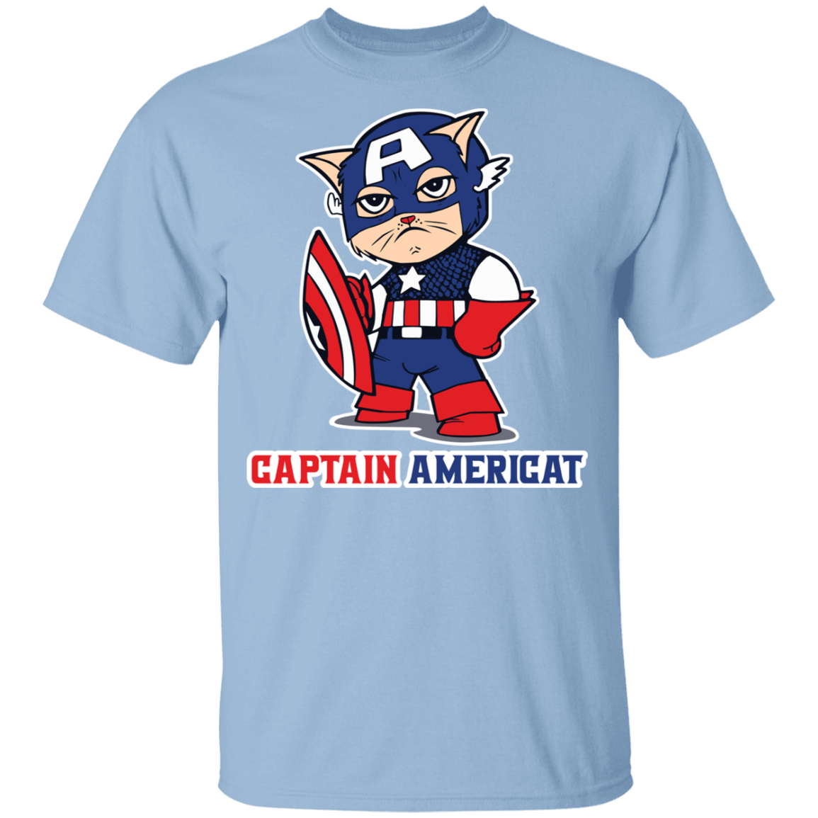 T-Shirts Light Blue / YXS Captain AmeriCAT Youth T-Shirt