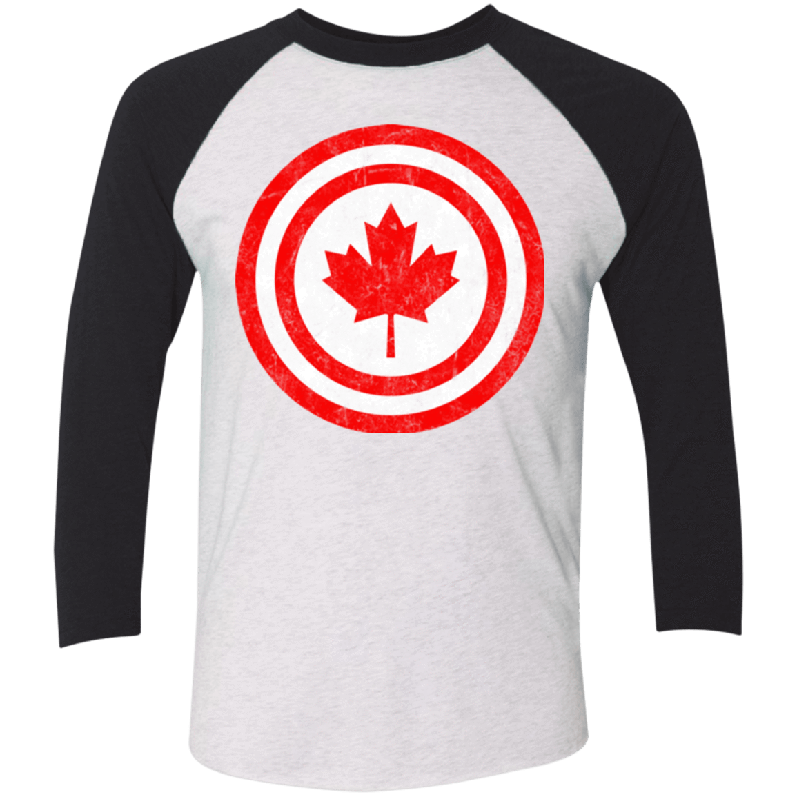 T-Shirts Heather White/Vintage Black / X-Small Captain Canada Triblend 3/4 Sleeve