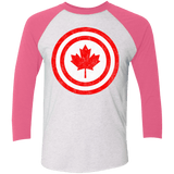T-Shirts Heather White/Vintage Pink / X-Small Captain Canada Triblend 3/4 Sleeve