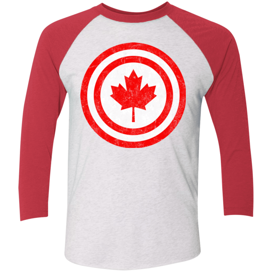 T-Shirts Heather White/Vintage Red / X-Small Captain Canada Triblend 3/4 Sleeve